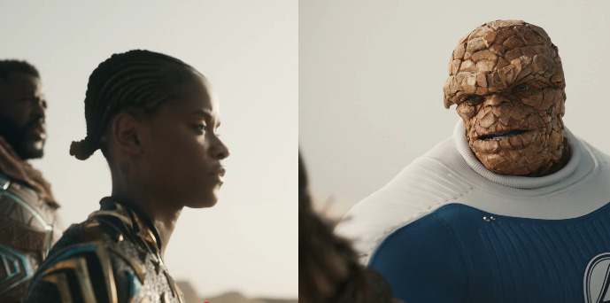 Black Panther Shuri standing with Reed Richards or Fantastic Four