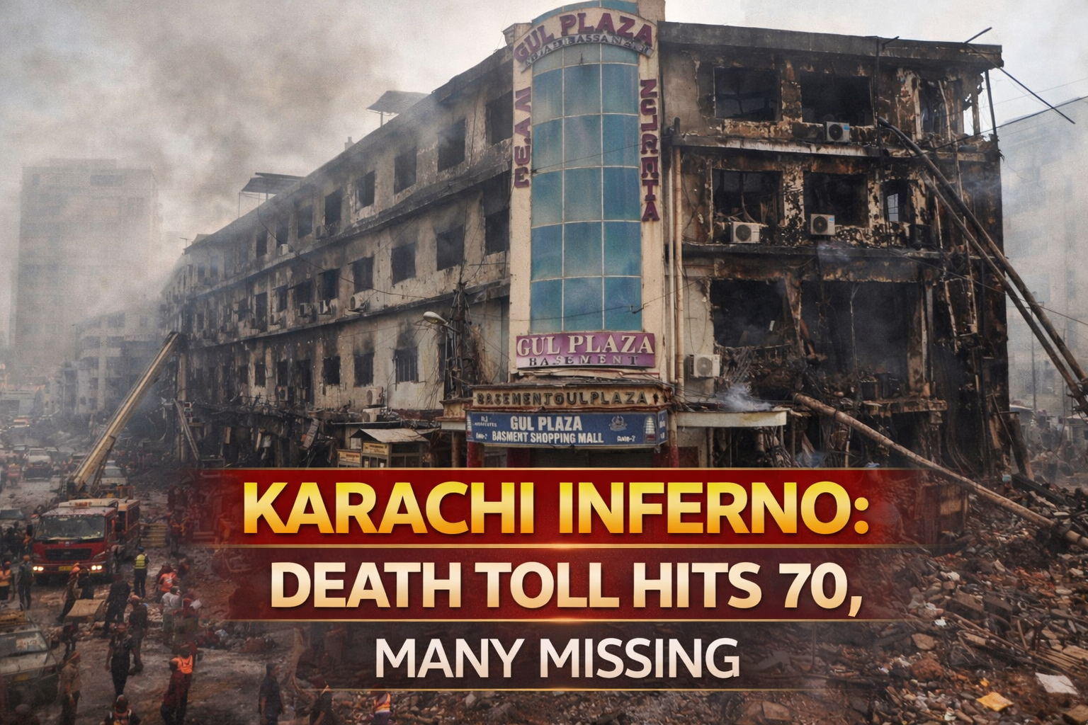 Karachi Inferno: Death Toll Hits 70 in Gul Plaza Fire Tragedy – Minors Among Missing