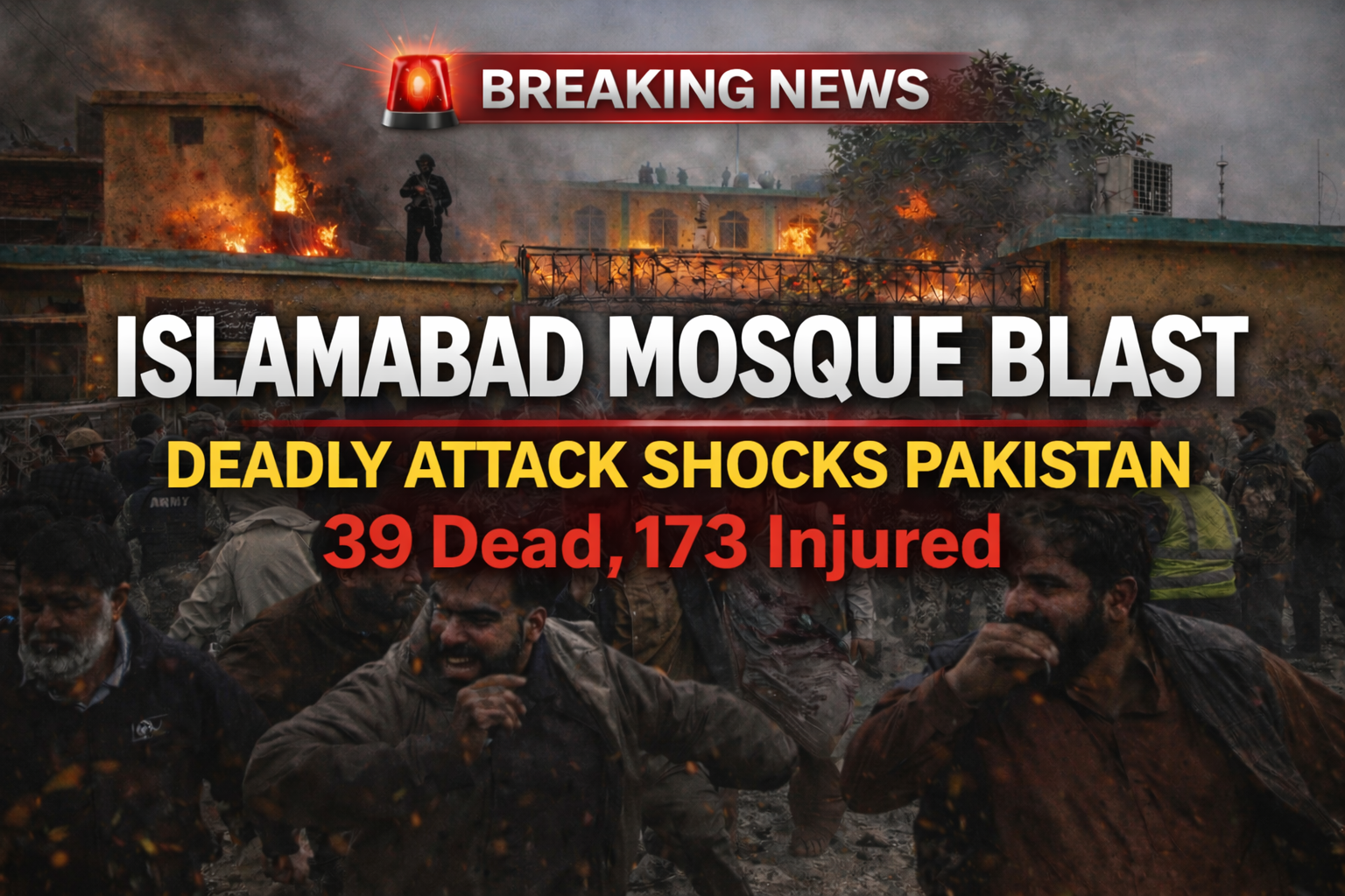 Islamabad Mosque Blast: 39 Dead, 173 Injured in Suicide Attack